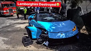 LAMBORGHINI PERFORMANTE LOSES CONTROL & CRASHES  HEAD ON INTO CAR!