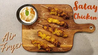 Satay Chicken Skewers - 15 Minute Air Fryer Recipe