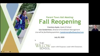 Fall Reopening Parent Town Hall: July 29, 2020
