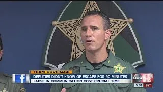 pasco deputies not alerted to inmate's escape for 90 minutes