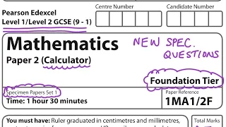 NEW SPEC (9-1) GCSE 2017 Set 1. Paper 2. FOUNDATION.CALCULATOR