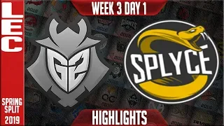 G2 vs SPY Highlights | LEC Spring 2019 Week 3 Day 2 | G2 Esports vs Splyce