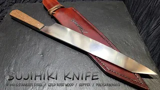 KNIFE MAKING / SUJIHIKI KNIFE 수제칼 만들기 # 137