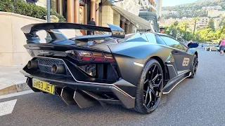 Supercars in Monaco 2022 (Aventador SVJ,LaFerrari,Enzo,McLaren Senna)