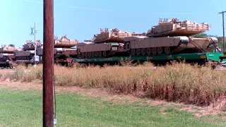 BNSF EB to Ft. Cavazos, TX  Third Military train since July 9th!  Horn Salute!