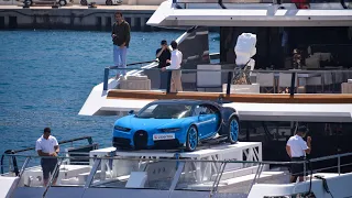 Bugatti CHIRON aboard a Millionaire Superyacht arriving at the F1 GP Monaco 2024!!