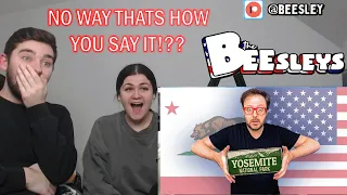 BRITISH COUPLE REACTS | 13 American Places We've All Been Saying Wrong | CALIFORNIA EDITION