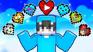 Conseguí Corazones Personalizados de YOUTUBERS en Minecraft!