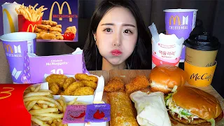 🍟 麦当劳 BTS 餐 中国 吃播 ASMRㅣ汉堡包 炸薯条 掘金队 冰淇淋ㅣMcdonald's BTS meal