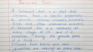 Write a short essay on Balanced Diet | Essay Writing | English