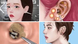 ASMR Remove Acne & Ear Deep Cleaning Animation