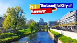 Fun sunny day in the beautiful streets of Hannover. Hannover walk tour in 4K [PT.2]