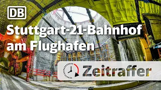 Stuttgart 21: Der Bahnhof am Flughafen entsteht - Zeitraffer 2022/2023