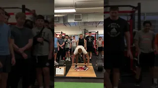 Iowa football recruit Justice Sullivan in the weight room