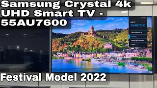 Samsung 55 inch Crystal 4K UHD Smart TV - 55AU7600 Review, Detail,Demo,Unboxing