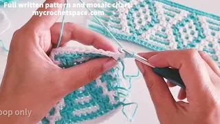 Mosaic Crochet Mug Rug Short Demonstration