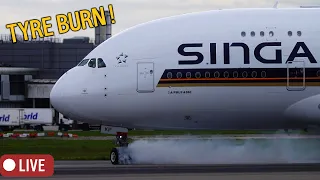 🔴LIVE | London Heathrow - A380 TYRE BURN  @1:54:10 🔥#aviation #stream #plane