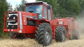 Massey Ferguson 4840 Baling w/ MF 190 Big Baler | V8 Power | Pure Sound | Danish Agriculture 2018