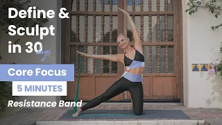 Pilates Quick Flat Abs | 5 Minutes | with Band