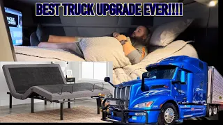 FULLY ELECTRIC ADJUSTABLE BED IN A PRIME INC SEMI TRUCK!!! 2023 PETERBILT 579 LOWER BUNK UPGRADE!😳