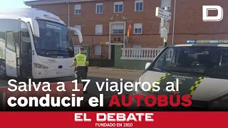 Un guardia civil conduce un autobús cuyo conductor se había desmayado y salva a 17 viajeros