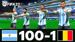 FIFA 23 - MESSI, RONALDO, MBAPPE, NEYMAR, ALL STARS |  ARGENTINA 100 - 1 BELGIUM