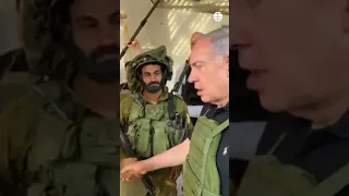 Netanyahu visita a sus soldados en el frente de Gaza #netanyahu #israel #gaza