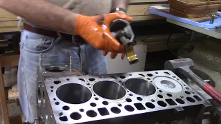 Installing Pistons in Diesel Engine