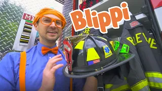 Blippi and The Fire Truck | 1 Hour of Blippi | Learning Trucks For Kids