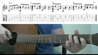 Mad World (Gary Jules) - Easy Fingerstyle Guitar Playthrough Tutorial Lesson With Tabs