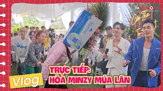 MC Diệu Lâm cùng liên khúc anh Lâm Hùng và dàn múa lân Hòa Minzy