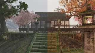 Low Poly Japanese Foliage Pack With PBR Materials