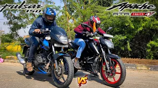 Bajaj Pulsar 150 Bs6 Vs TVS Apache 160 4V 2023 Model Drag Race