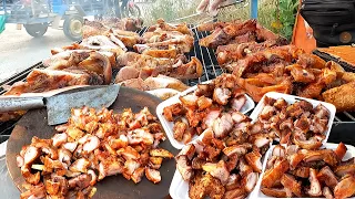 Grilled Crispy Boneless Pig Head - Chopping 25kg in 3 Hours - Cambodian Street Food