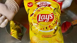 ASMR | How Make LAYS Classic to delicious Ice Cream Rolls | Without talk | لیز آئس کریم رولز