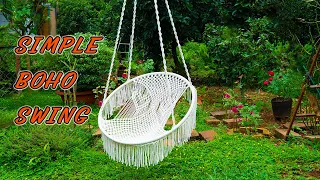 Part 1: Macrame tutorial: simple Boho swing -  macrame single ring hanging chair