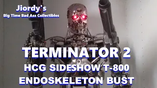 HCG Sideshow Collectibles Terminator T800 Endoskeleton 1/2 half scale bust statue Light up feature