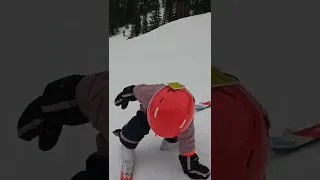Cute Toddler Girl Falls Skiing. Stay calm parenting! 🙌
