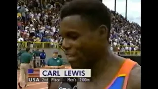 Carl  Lewis  Interview  before  the  Prefontaine  Classic  1995.