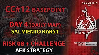 [Arknights] CC12 Day 4 Risk 8 AFK Simple Strategy | CC#12 Basepoint