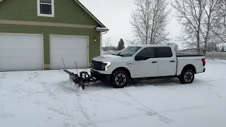 F150 Lightning EV - Snow plowing for the first time!