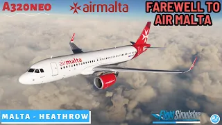 [MSFS] A Farewell to Air Malta | Malta 🇲🇹 - Heathrow 🇬🇧| Inibuilds A320neo | VATSIM |