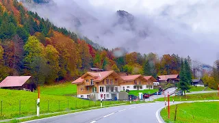 Rainy Driving In Switzerland🇨🇭Swiss Village Wilderswil to Grindelwald amazing road trip !