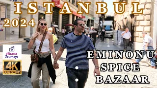 ISTANBUL WALKING TOUR | GALATA BRIDGE, EMINONU, SPICE BAZAAR, SIRKECI | MAY 29TH 2024 | UHD 4K 60FPS