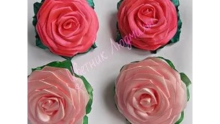 Роза канзаши мастер класс  Rose kanzashi master classDIY