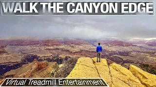 Grand Canyon Rim Trail Virtual Walking Trail in Winter - 4k City Walks Videos for Treadmill