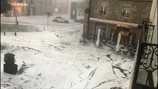 Violenta tormenta inunda calles de norte del España | AFP