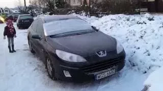 Peugeot 407 1.6 HDI cold start -17ºC