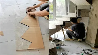 Young Man with great tiling skills -Great tiling skills -Great technique in construction PART 37