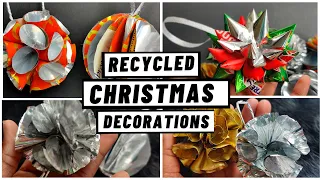 NEW DIY CHRISTMAS RECYCLED DECORATIONS|EMPTY PACKET REUSE IDEA|LOW BUDGET CHRISTMAS CRAFT IDEAS